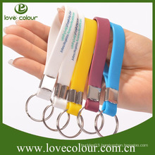 High quality custom promotion cheap silicone wristband keychain